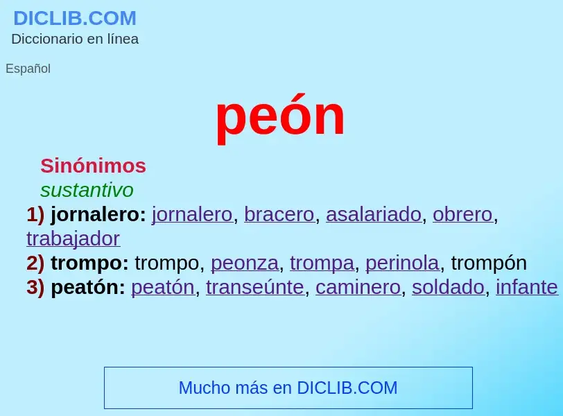 What is peón - definition