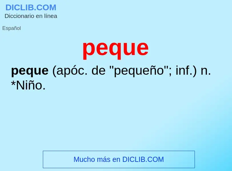 O que é peque - definição, significado, conceito