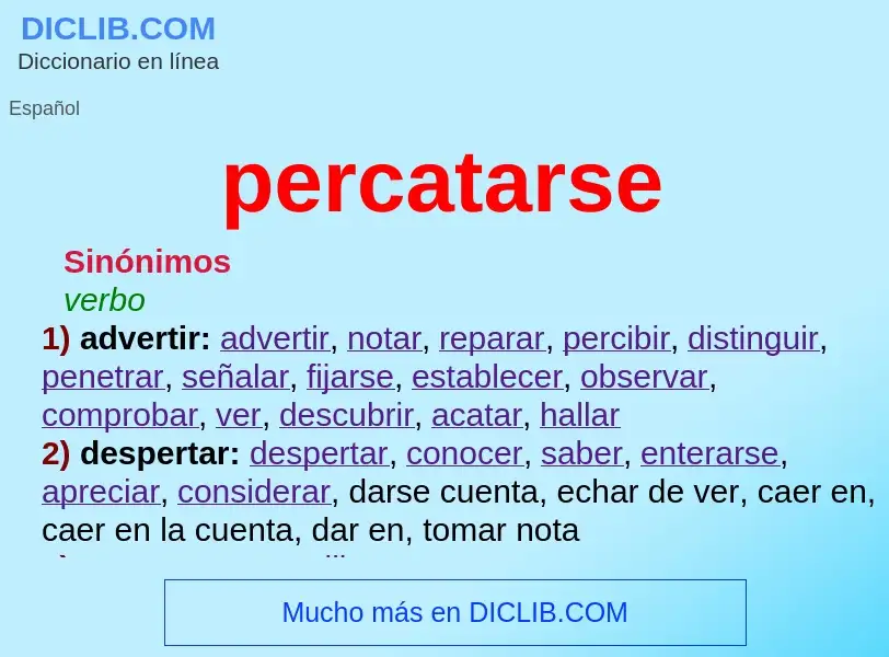 Wat is percatarse - definition