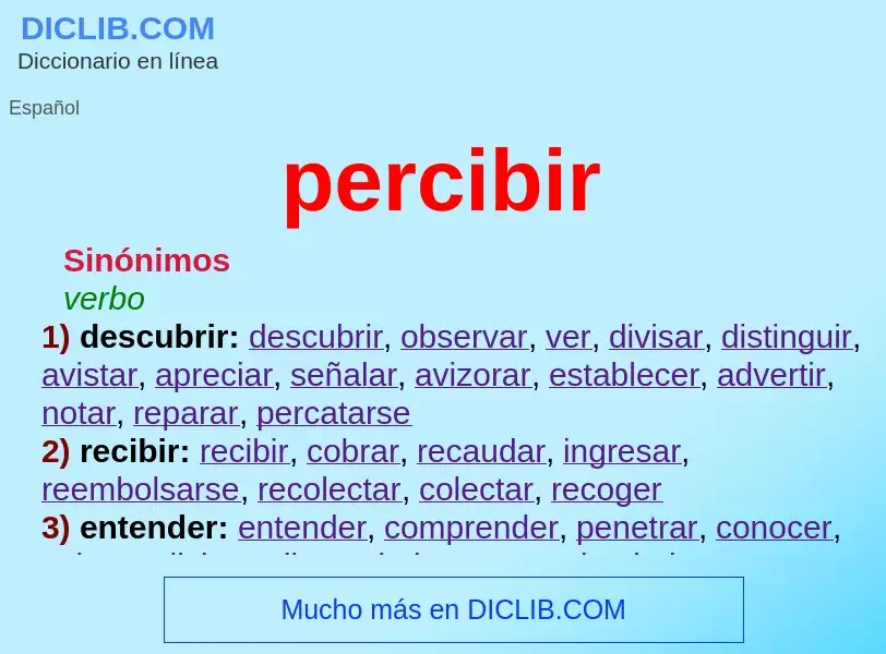 What is percibir - definition