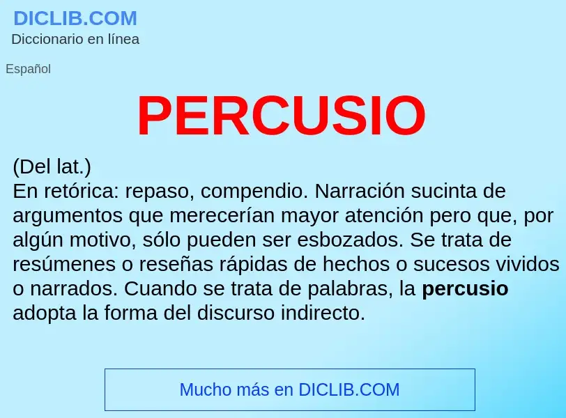 Che cos'è PERCUSIO - definizione