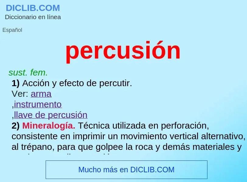 What is percusión - meaning and definition