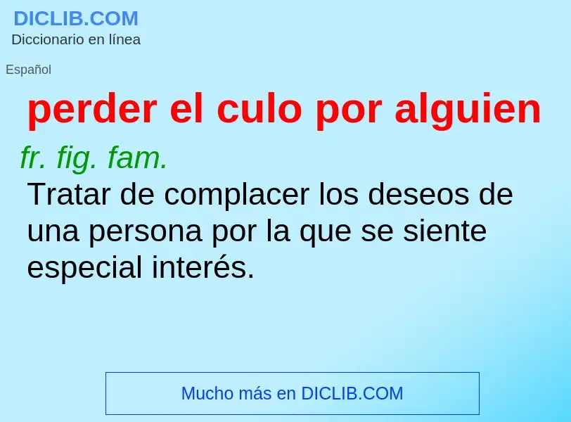 Wat is perder el culo por alguien - definition