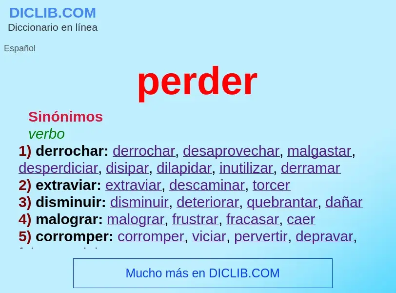 What is perder - definition