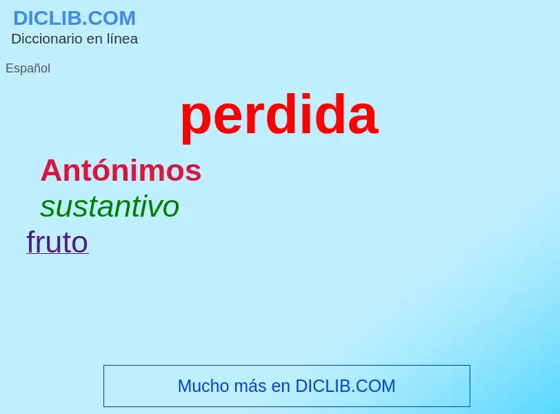 O que é perdida - definição, significado, conceito