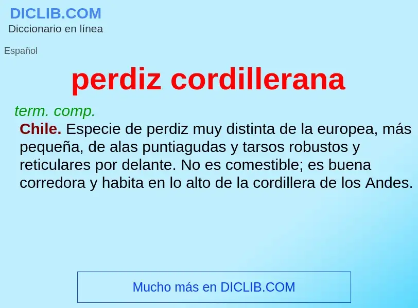 What is perdiz cordillerana - definition