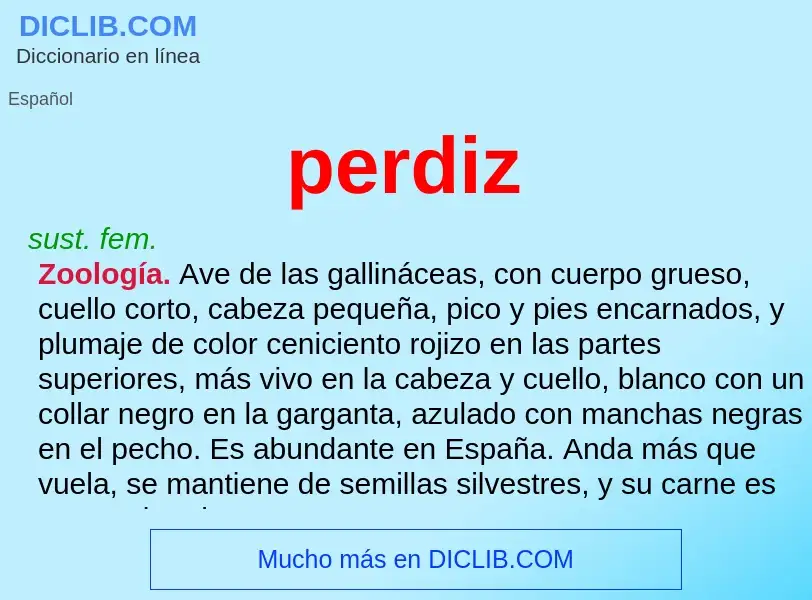 O que é perdiz - definição, significado, conceito