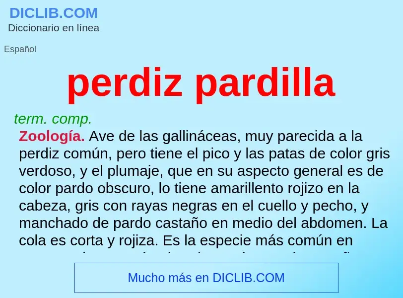 Wat is perdiz pardilla - definition