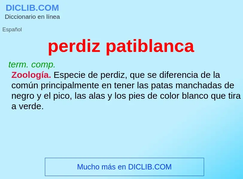 O que é perdiz patiblanca - definição, significado, conceito