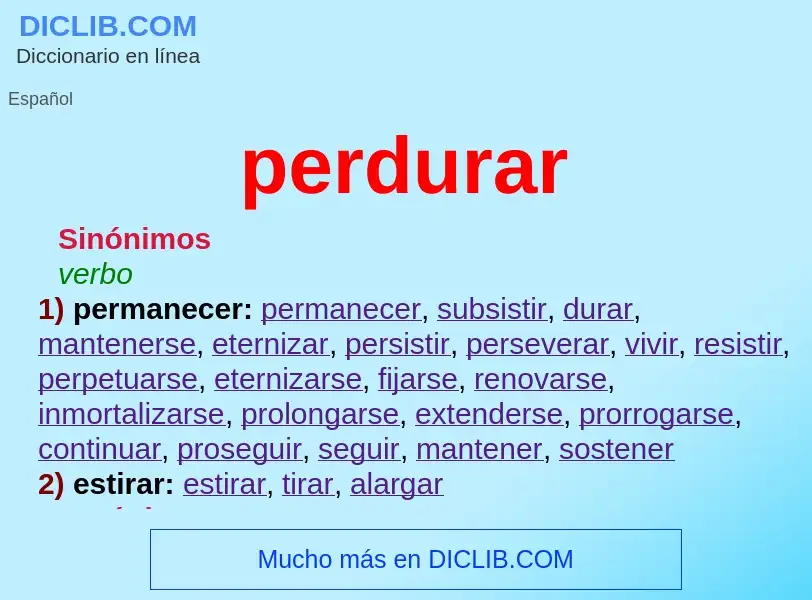 What is perdurar - definition