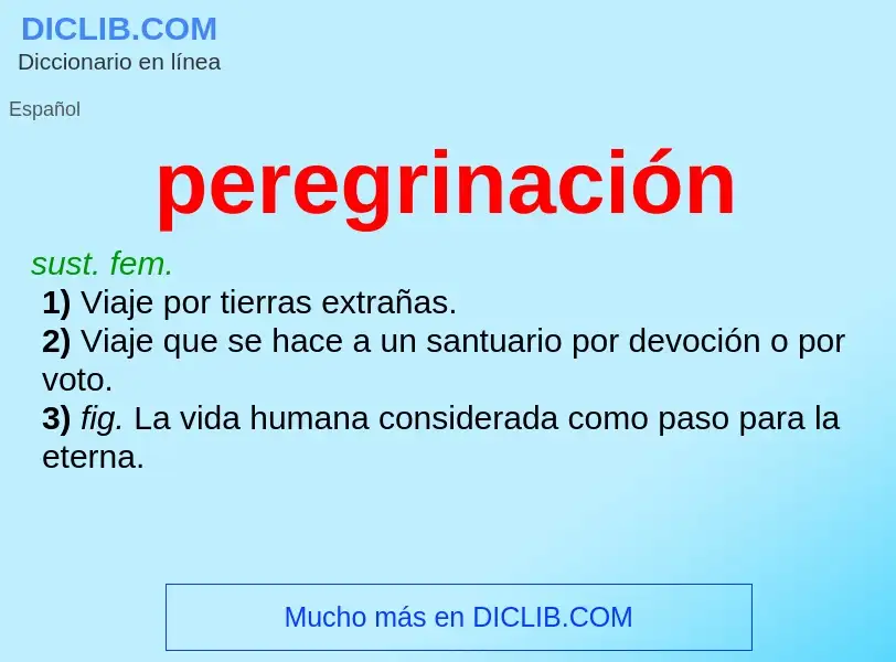 Wat is peregrinación - definition