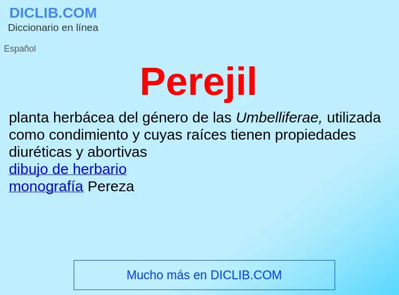 What is Perejil - meaning and definition