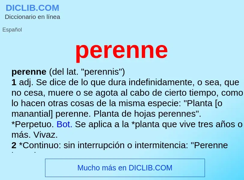 ¿Qué es perenne? - significado y definición