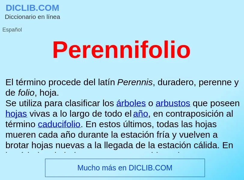 Wat is Perennifolio  - definition