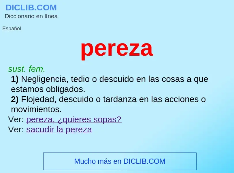 Che cos'è pereza - definizione