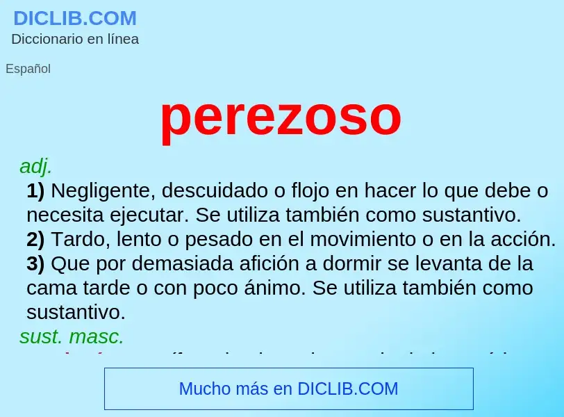 ¿Qué es perezoso? - significado y definición