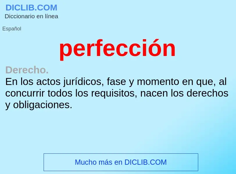 What is perfección - definition