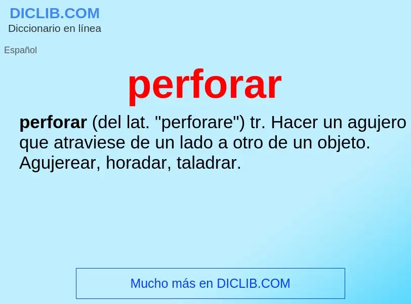 O que é perforar - definição, significado, conceito