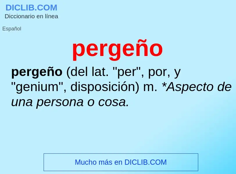 Что такое pergeño - определение