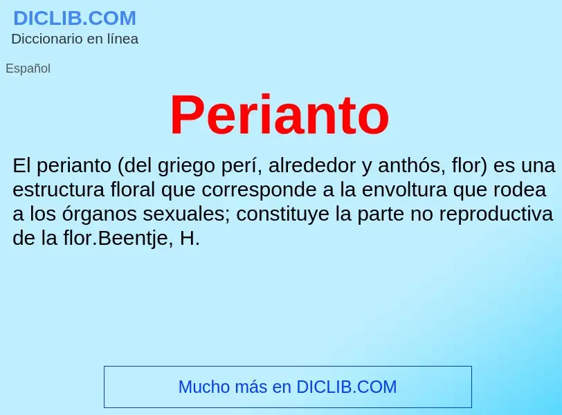 ¿Qué es Perianto? - significado y definición