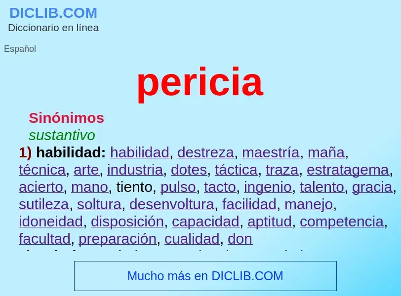 What is pericia - meaning and definition