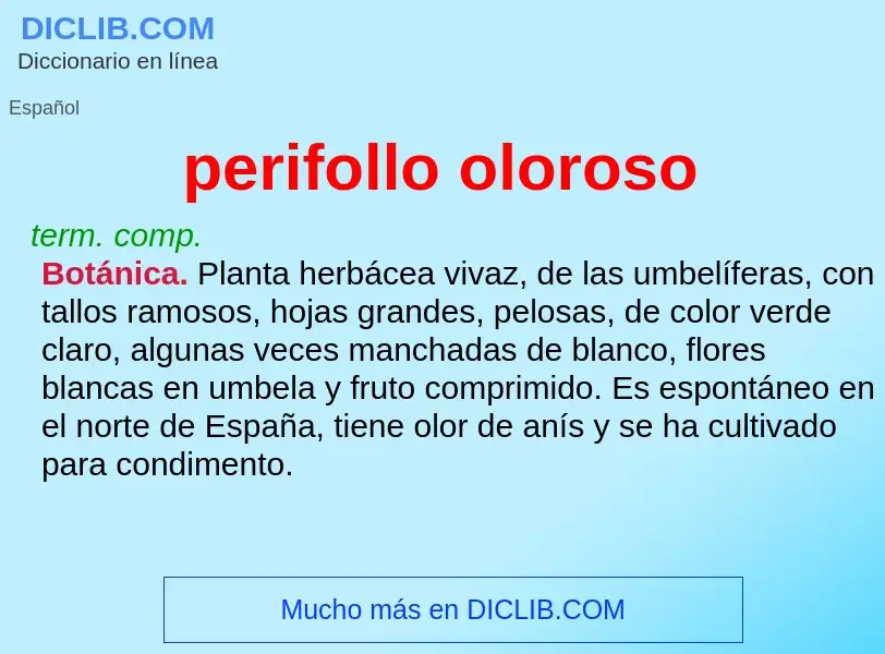 Wat is perifollo oloroso - definition