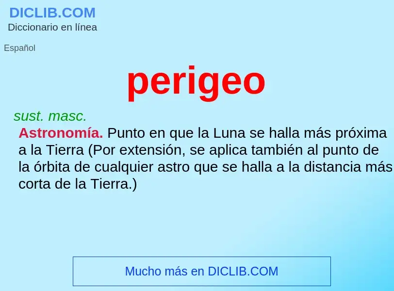 ¿Qué es perigeo? - significado y definición