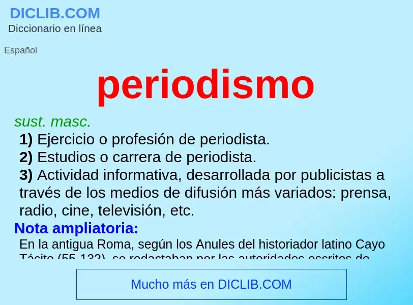 What is periodismo - meaning and definition