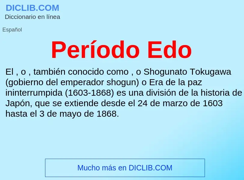 What is Período Edo - definition