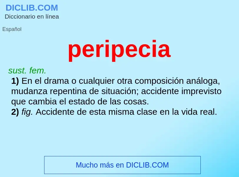 ¿Qué es peripecia? - significado y definición