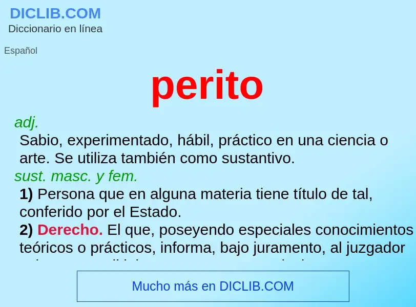 ¿Qué es perito? - significado y definición