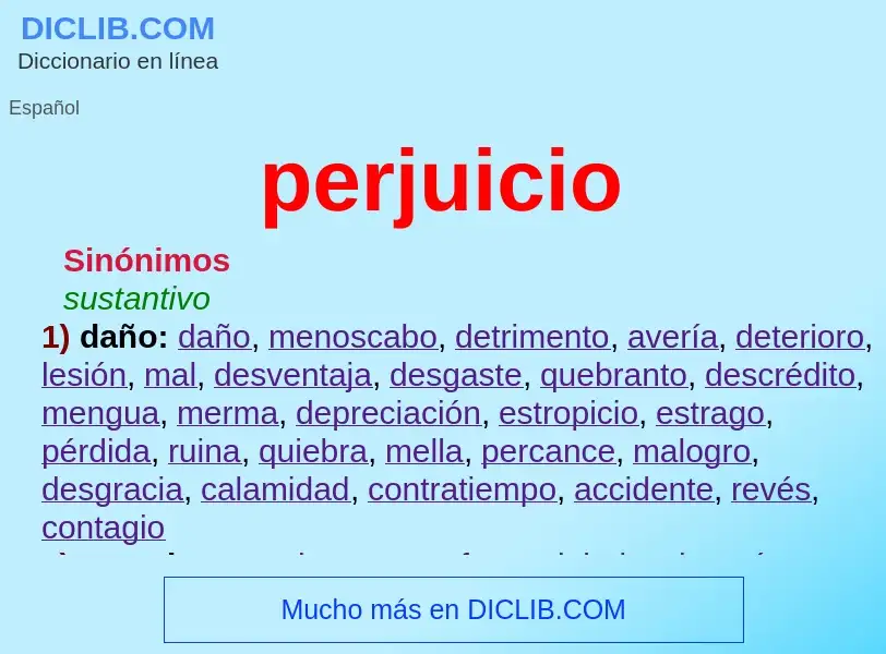 Was ist perjuicio - Definition