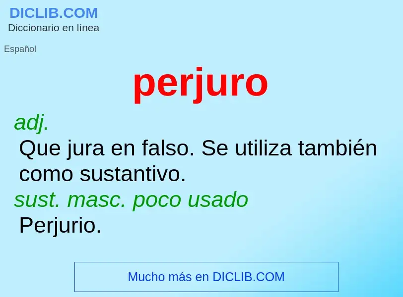 What is perjuro - definition