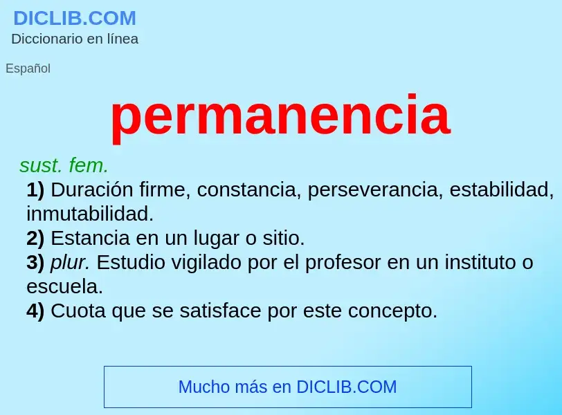 O que é permanencia - definição, significado, conceito