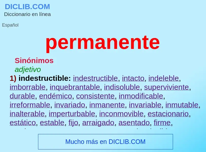 What is permanente - meaning and definition