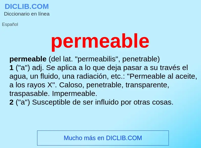 O que é permeable - definição, significado, conceito