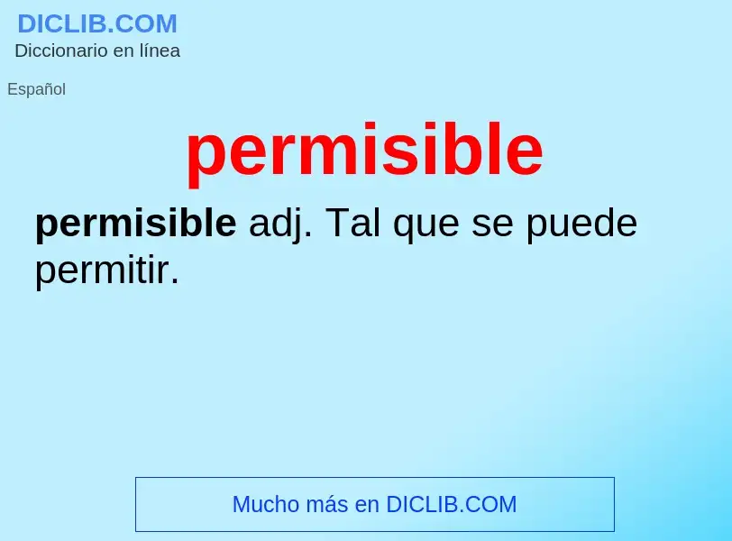 What is permisible - definition