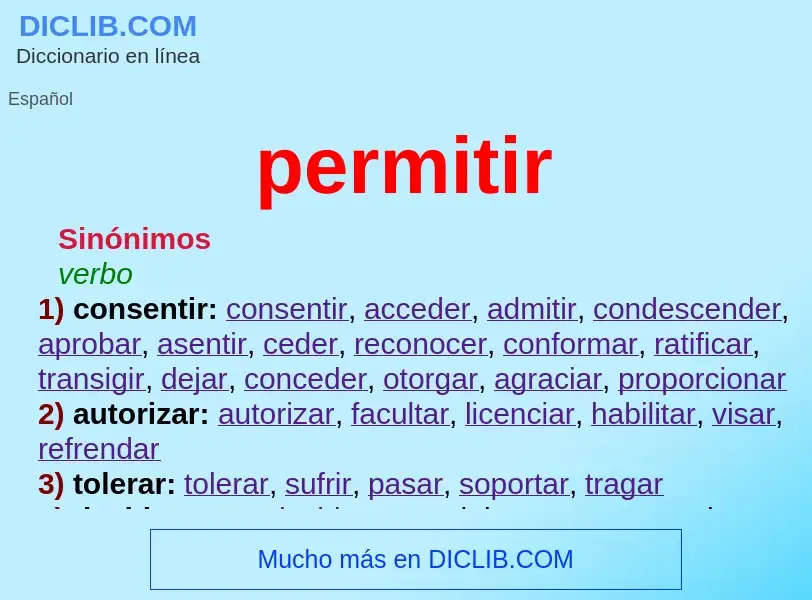 What is permitir - meaning and definition