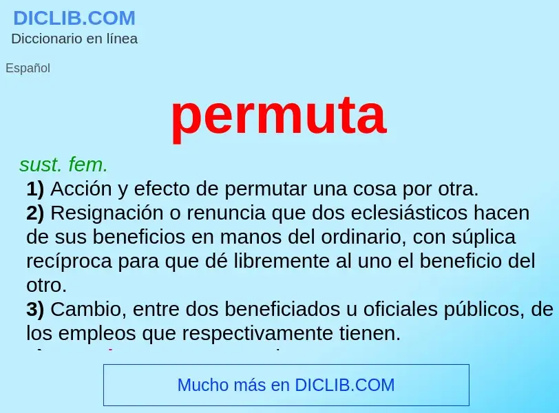 Wat is permuta - definition