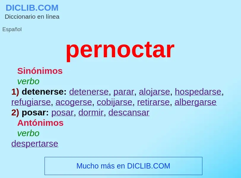 What is pernoctar - definition