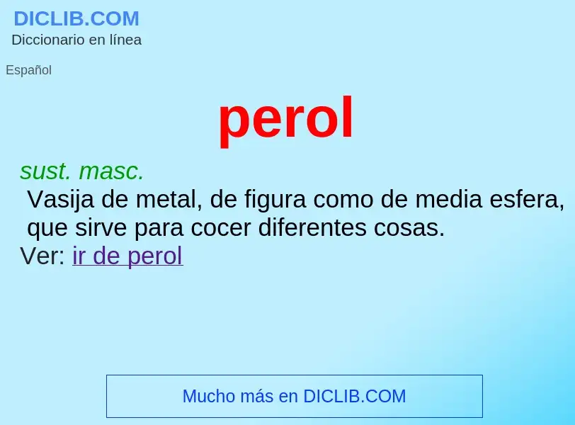 ¿Qué es perol? - significado y definición