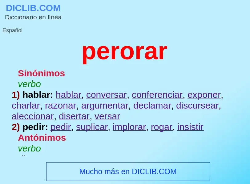 What is perorar - definition