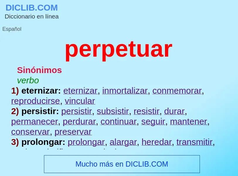 What is perpetuar - meaning and definition