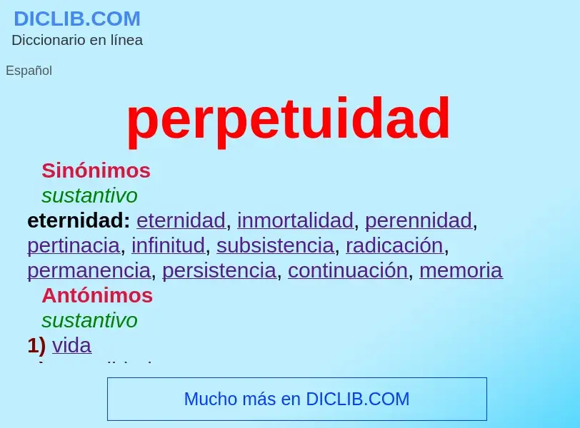 What is perpetuidad - meaning and definition