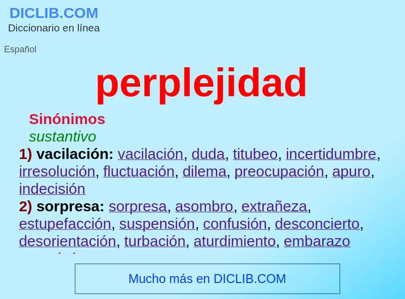 What is perplejidad - meaning and definition