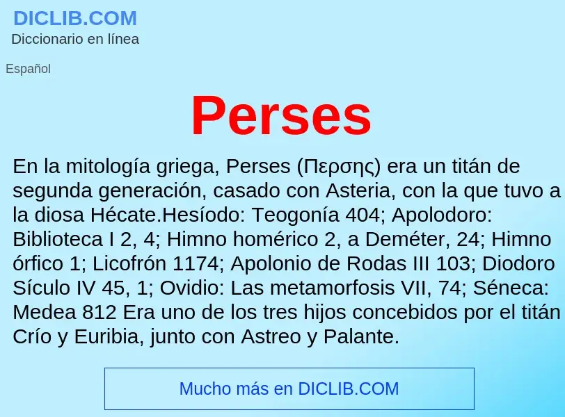 ¿Qué es Perses? - significado y definición