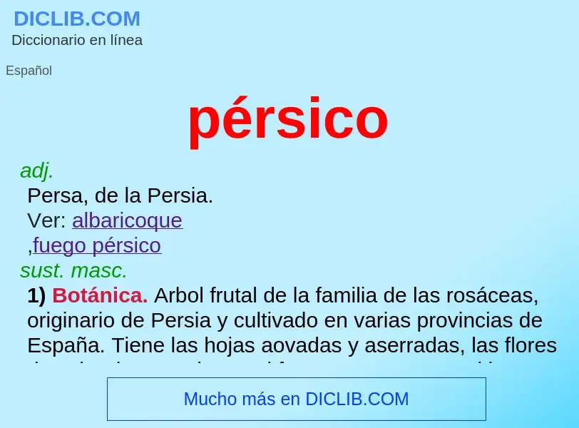 ¿Qué es pérsico? - significado y definición