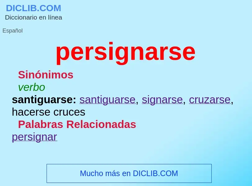 What is persignarse - meaning and definition