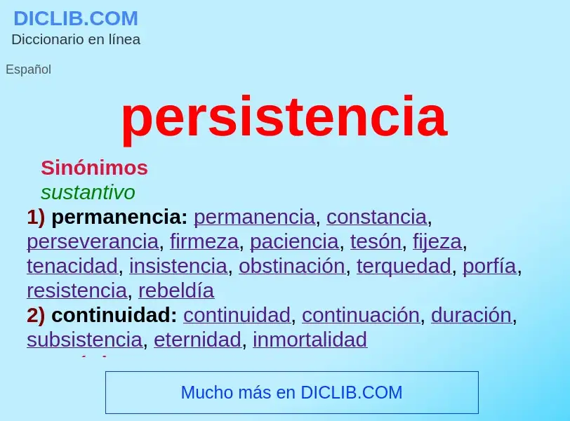 O que é persistencia - definição, significado, conceito