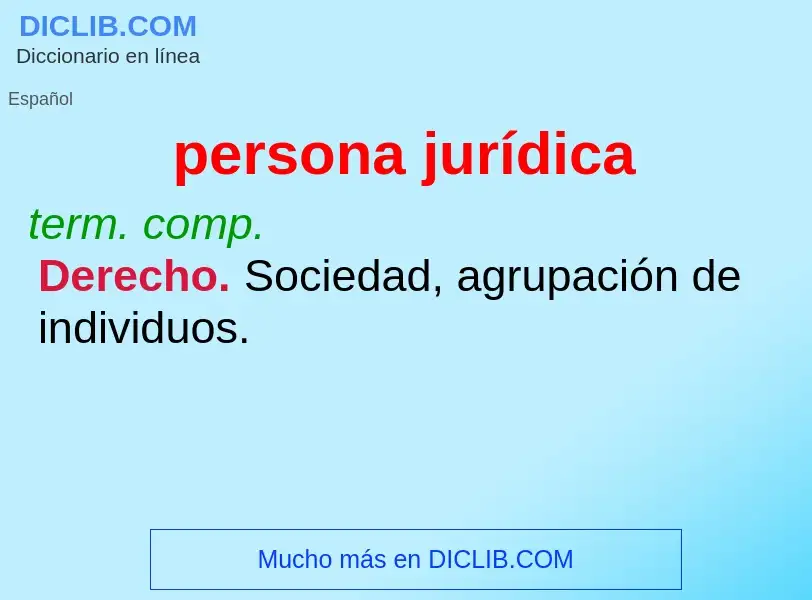 What is persona jurídica - meaning and definition